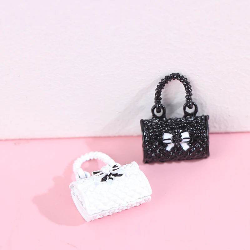 2pcs 1/12 Dollhouse Metal Handbag Miniature Shopping Bag For Clothes Accessories For Dollhouse Decoration New - NexoEden