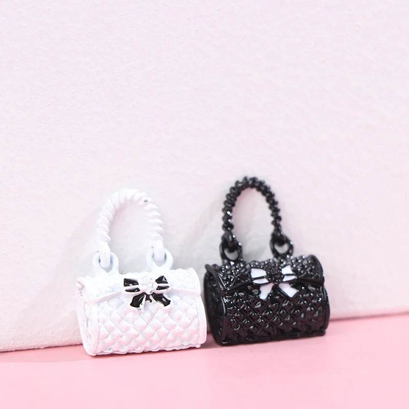 2pcs 1/12 Dollhouse Metal Handbag Miniature Shopping Bag For Clothes Accessories For Dollhouse Decoration New - NexoEden