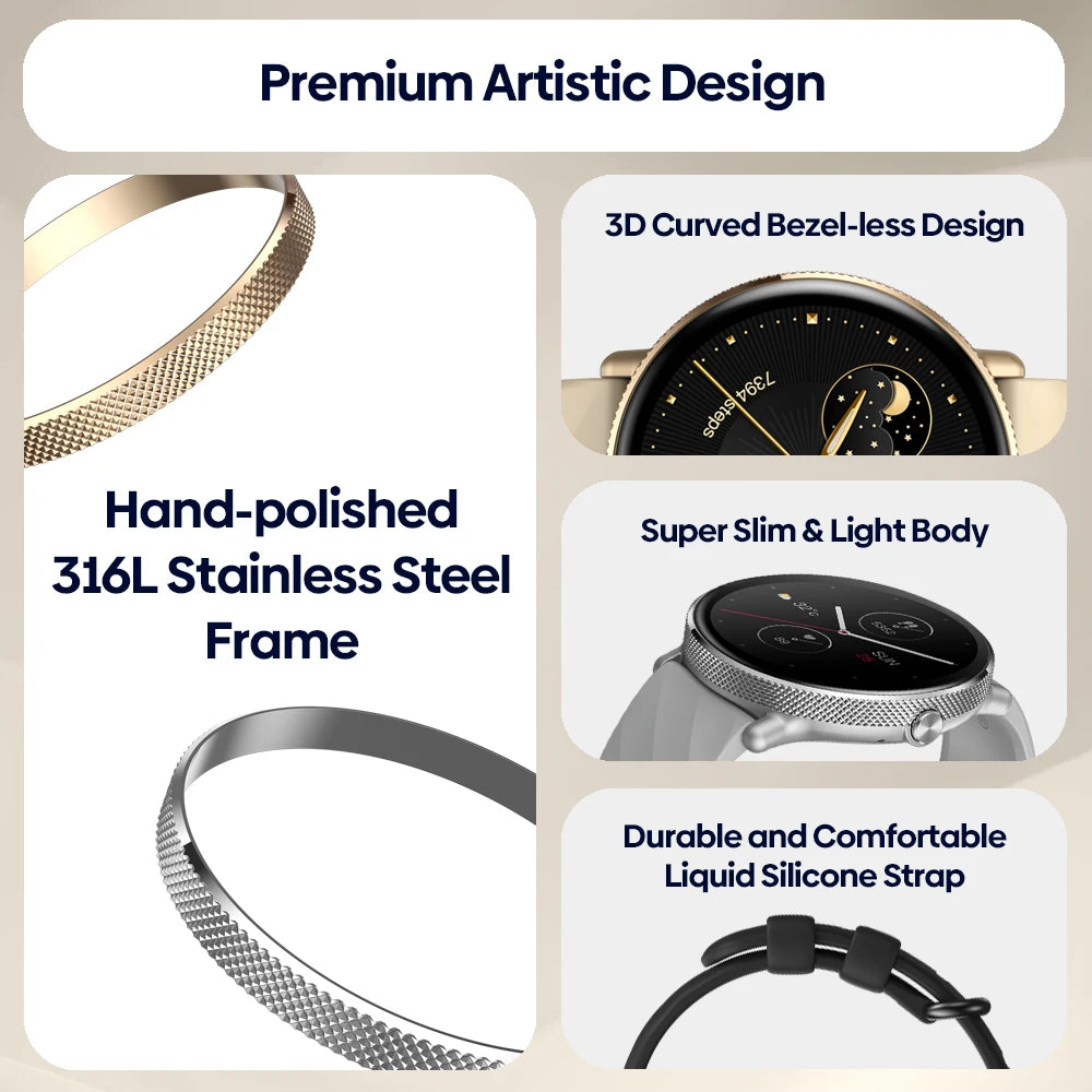 Zeblaze GTR 3 Pro Voice Calling Smart Watch 1.43" AMOLED Display 316L Stainless Steel Frame Fitness Tracking Smartwatch NexoEden