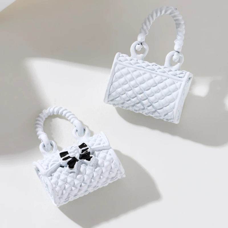 5pcs New Fashion Bag Enamel Charms 3D Bow Knot Cute Mini Little Carrying Bags Pendants For Making Handmade DIY Jewelry Findings - NexoEden