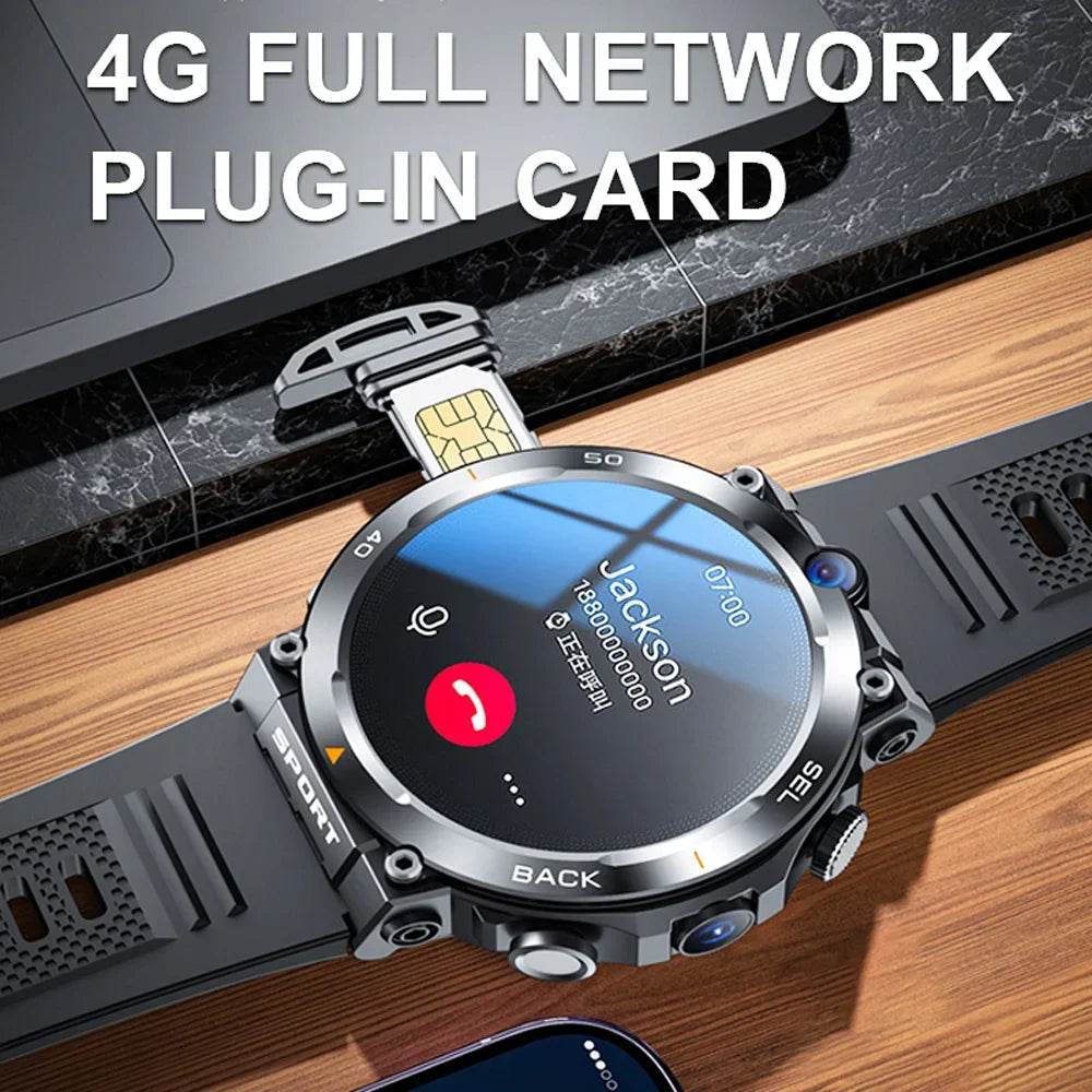 4G LTE Smartwatch 2024 Android os GPS Video Voice Wi-Fi Call Messaging HD Dual Cameras 4G Sim Card WIFI Men's Smart Watch 2024 - NexoEden