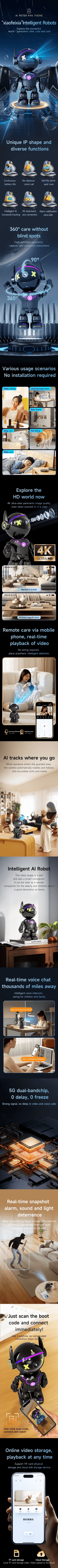 5MP Camera IP Camera Wireless Home Security Robot Camera Two-way Audio Surveillance Invisible Lens Wifi Night Vision Pet Robot - NexoEden