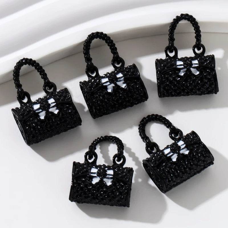 5pcs New Fashion Bag Enamel Charms 3D Bow Knot Cute Mini Little Carrying Bags Pendants For Making Handmade DIY Jewelry Findings - NexoEden