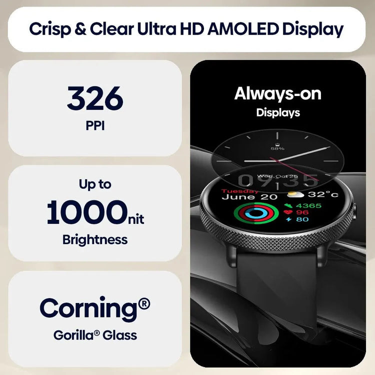 Zeblaze GTR 3 Pro Voice Calling Smart Watch 1.43" AMOLED Display 316L Stainless Steel Frame Fitness Tracking Smartwatch NexoEden