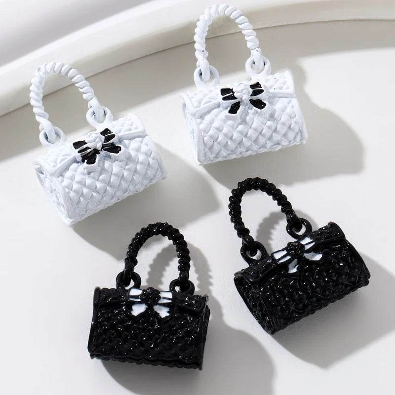 5pcs New Fashion Bag Enamel Charms 3D Bow Knot Cute Mini Little Carrying Bags Pendants For Making Handmade DIY Jewelry Findings - NexoEden