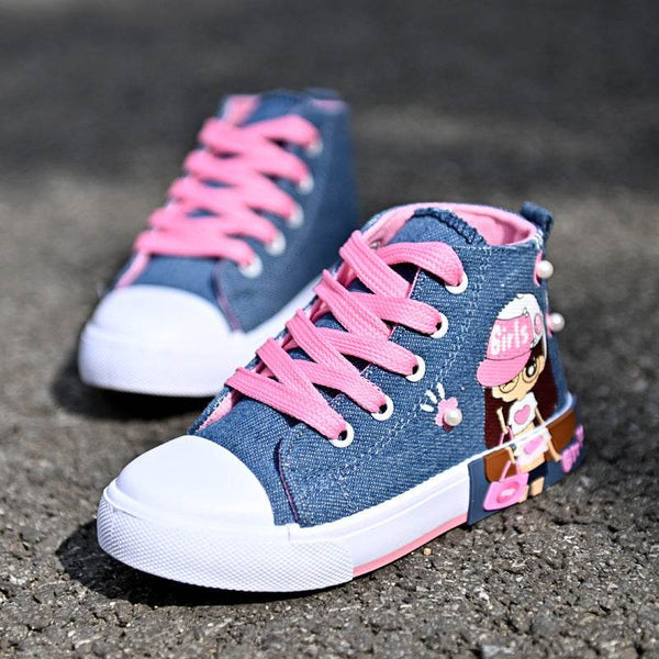 Canvas sneakers for girls. - NexoEden