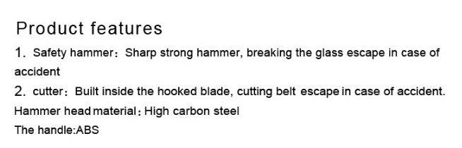 Safety hammer for breaking glass and cutting seatbelts. - NexoEden
