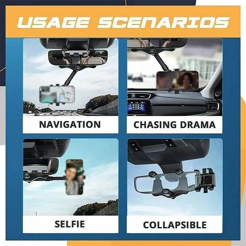 Rotating mount for navigation on car rearview mirror. - NexoEden