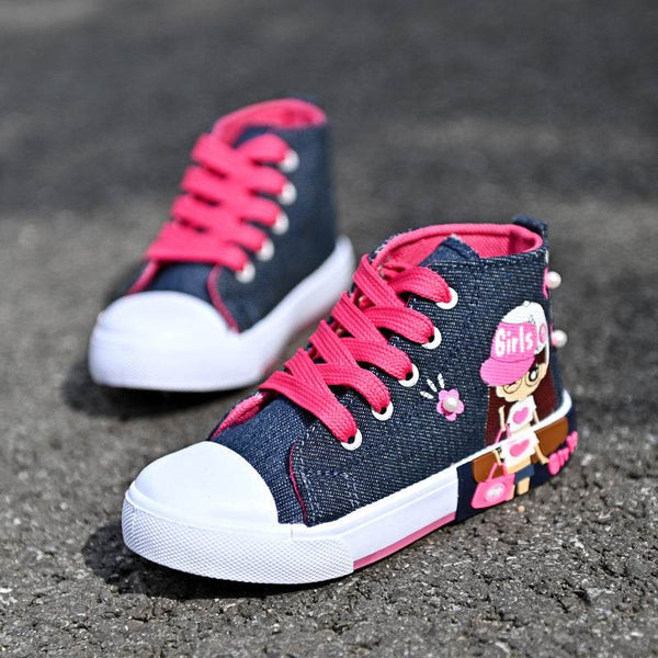 Canvas sneakers for girls. - NexoEden