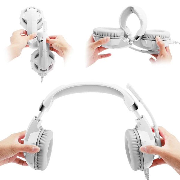 Pink K2 Gaming Headphone With HD Mic PS5 Wired Headset For Gamer Girls 3D Surround Sound Over-Ear Headphone For PC - NexoEden