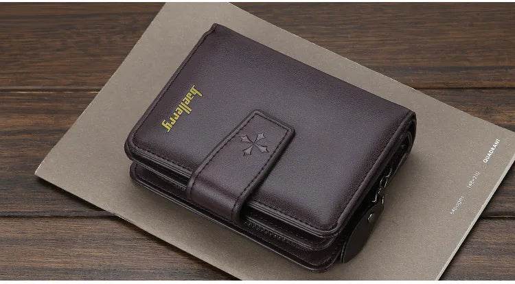 New Business Men Wallets Zipper Card Holder High Quality Male Purse New PU Leather Vintage Coin Holder Men Wallets - NexoEden