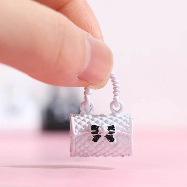 2pcs 1/12 Dollhouse Metal Handbag Miniature Shopping Bag For Clothes Accessories For Dollhouse Decoration New - NexoEden