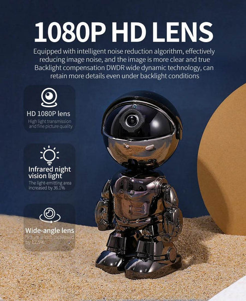 2MP 1080P Wireless WIFI Robot IP Camera AI Humanoid Auto Tracking Motion Detection 360 Degree PTZ CCTV Baby Monitor - NexoEden