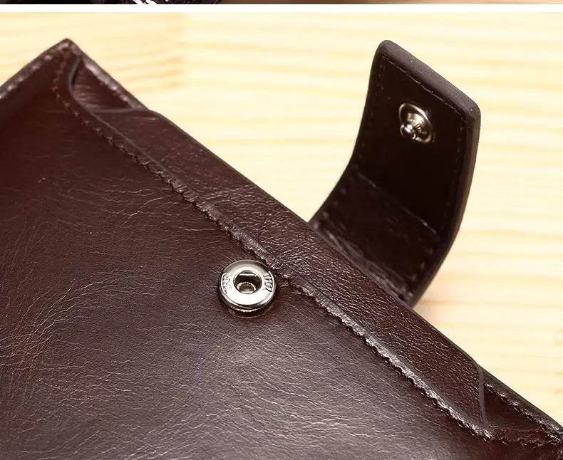 ManBang Brand Luxury Men's Wallet Genuine Leather Purse Vertical Driver's License First Layer Cowhide Multi-Function Card Bag - NexoEden
