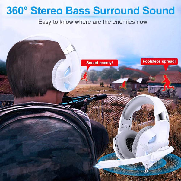 Pink K2 Gaming Headphone With HD Mic PS5 Wired Headset For Gamer Girls 3D Surround Sound Over-Ear Headphone For PC - NexoEden