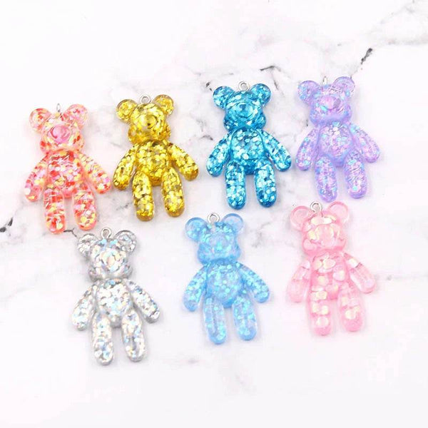 20PCS Cartoon Bling Bling Bear Charms For Earring Keychain Necklace Anime Pendant For DIY Jewelry Making Accessories Wholesale - NexoEden