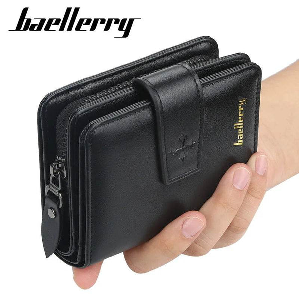 New Business Men Wallets Zipper Card Holder High Quality Male Purse New PU Leather Vintage Coin Holder Men Wallets - NexoEden
