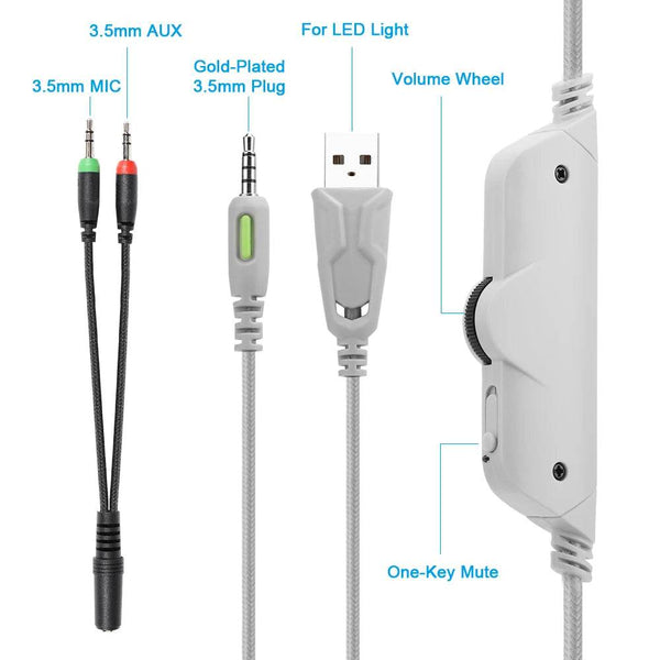 Pink K2 Gaming Headphone With HD Mic PS5 Wired Headset For Gamer Girls 3D Surround Sound Over-Ear Headphone For PC - NexoEden