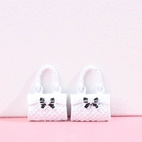 2pcs 1/12 Dollhouse Metal Handbag Miniature Shopping Bag For Clothes Accessories For Dollhouse Decoration New - NexoEden