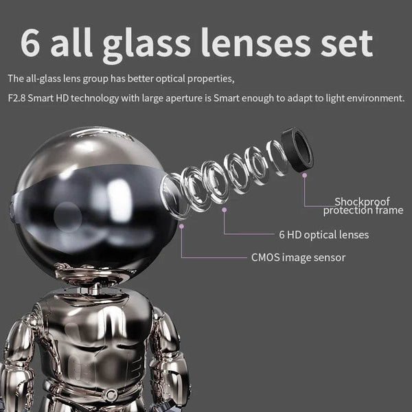 2MP 1080P Wireless WIFI Robot IP Camera AI Humanoid Auto Tracking Motion Detection 360 Degree PTZ CCTV Baby Monitor - NexoEden