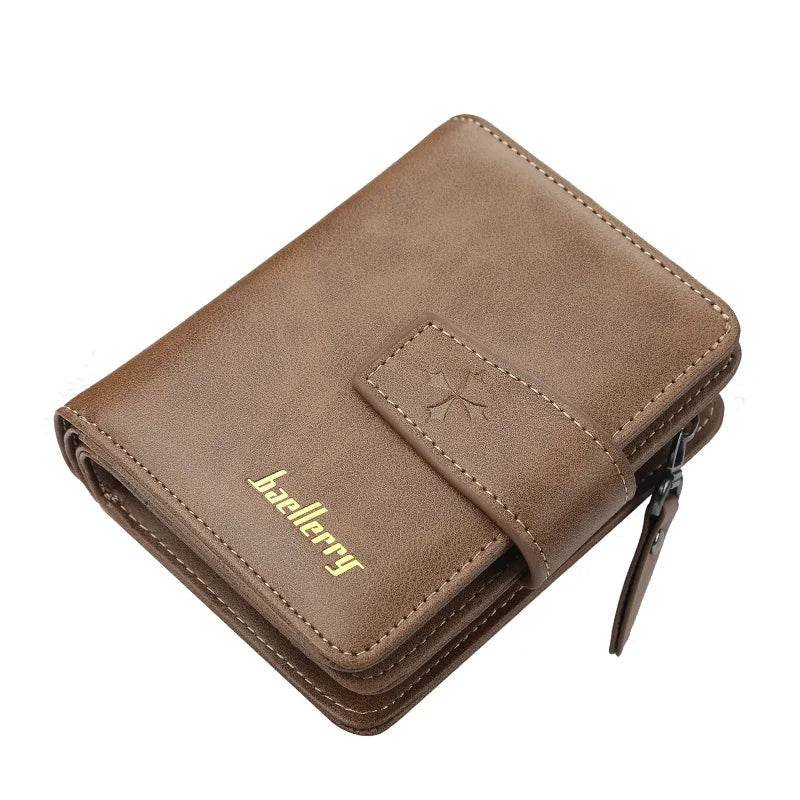 New Business Men Wallets Zipper Card Holder High Quality Male Purse New PU Leather Vintage Coin Holder Men Wallets - NexoEden
