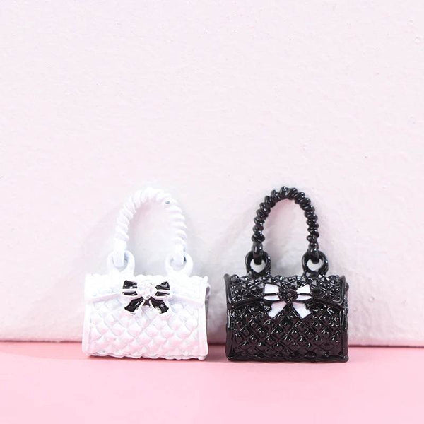 2pcs 1/12 Dollhouse Metal Handbag Miniature Shopping Bag For Clothes Accessories For Dollhouse Decoration New - NexoEden