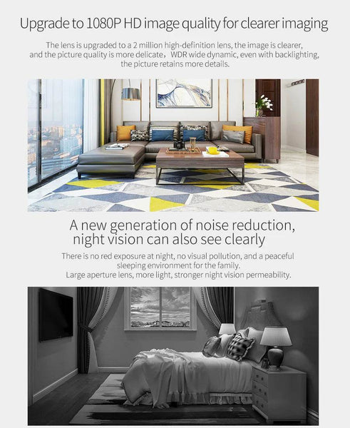 2MP 1080P Wireless WIFI Robot IP Camera AI Humanoid Auto Tracking Motion Detection 360 Degree PTZ CCTV Baby Monitor - NexoEden