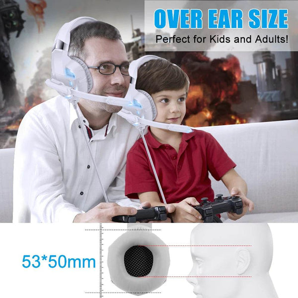 Pink K2 Gaming Headphone With HD Mic PS5 Wired Headset For Gamer Girls 3D Surround Sound Over-Ear Headphone For PC - NexoEden