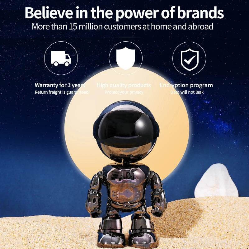 2MP 1080P Wireless WIFI Robot IP Camera AI Humanoid Auto Tracking Motion Detection 360 Degree PTZ CCTV Baby Monitor - NexoEden