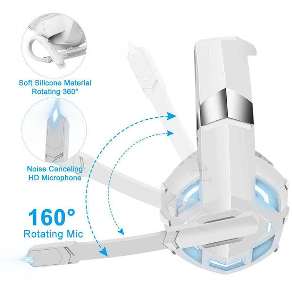 Pink K2 Gaming Headphone With HD Mic PS5 Wired Headset For Gamer Girls 3D Surround Sound Over-Ear Headphone For PC - NexoEden