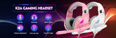 Pink K2 Gaming Headphone With HD Mic PS5 Wired Headset For Gamer Girls 3D Surround Sound Over-Ear Headphone For PC - NexoEden