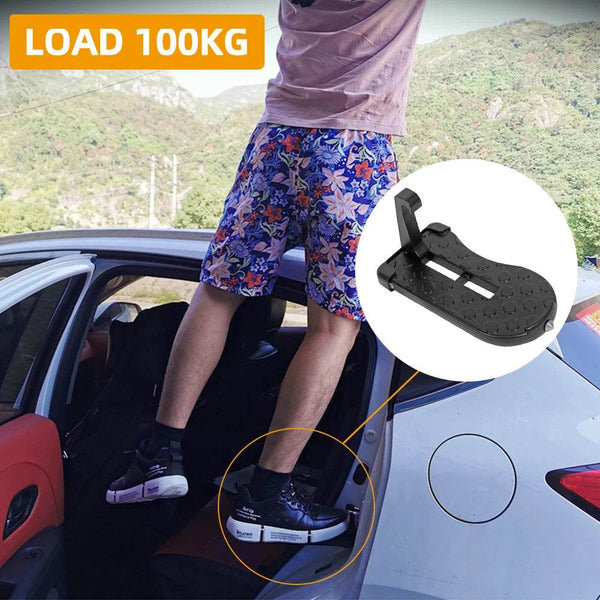 CAER Foldable Car Roof Rack Step Car Door Step Universal Latch Hook Auxiliary Walking Foot Pedal Aluminium Alloy Safety Hammer - NexoEden