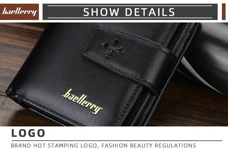 New Business Men Wallets Zipper Card Holder High Quality Male Purse New PU Leather Vintage Coin Holder Men Wallets - NexoEden