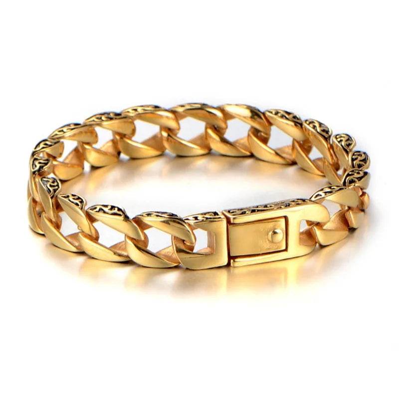 Silver Plated High Quality Fashion Miami Cuban Chain Bracelet Men's Trend Charm Bracelet Casual Business Party Jewelry Gift - NexoEden