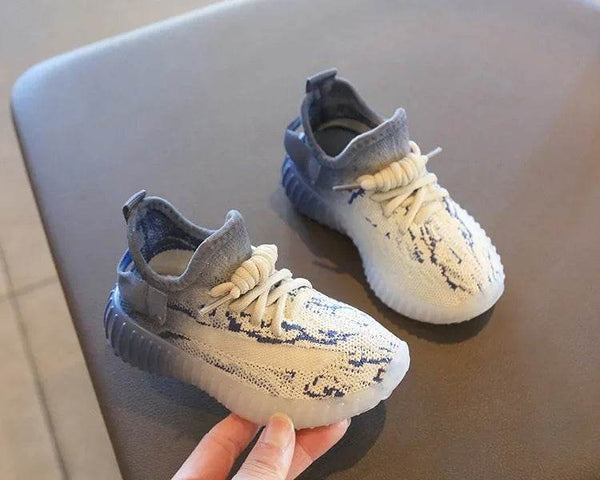 Children's Sports Shoes Soft Sole Thick Bottom Mesh Lace Up Gradient Sneakers Basketball Running Non Slip Boys Girls Fashion - NexoEden