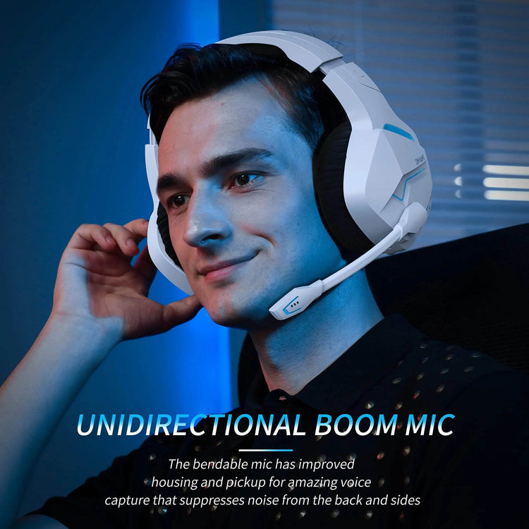 BINNUNE BW01 Wireless Gaming Headset for PC PS4 PS5 Playstation 4 5, 2.4G Wireless Bluetooth USB Gamer Headphones with Mic - NexoEden