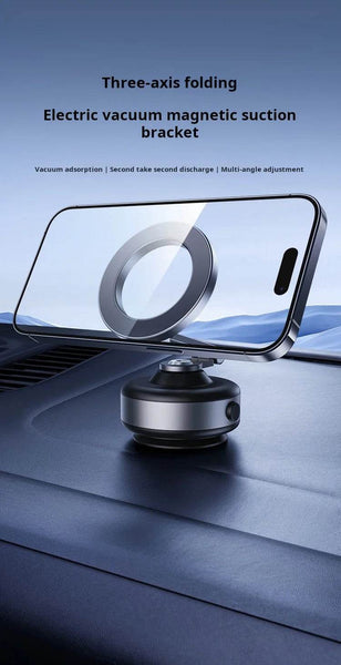 360 Degree Rotation Magnetic Vacuum Adsorption Car Mount Mobile Phone Holder Foldable Aluminum Alloy Suitable for Smartphones - NexoEden