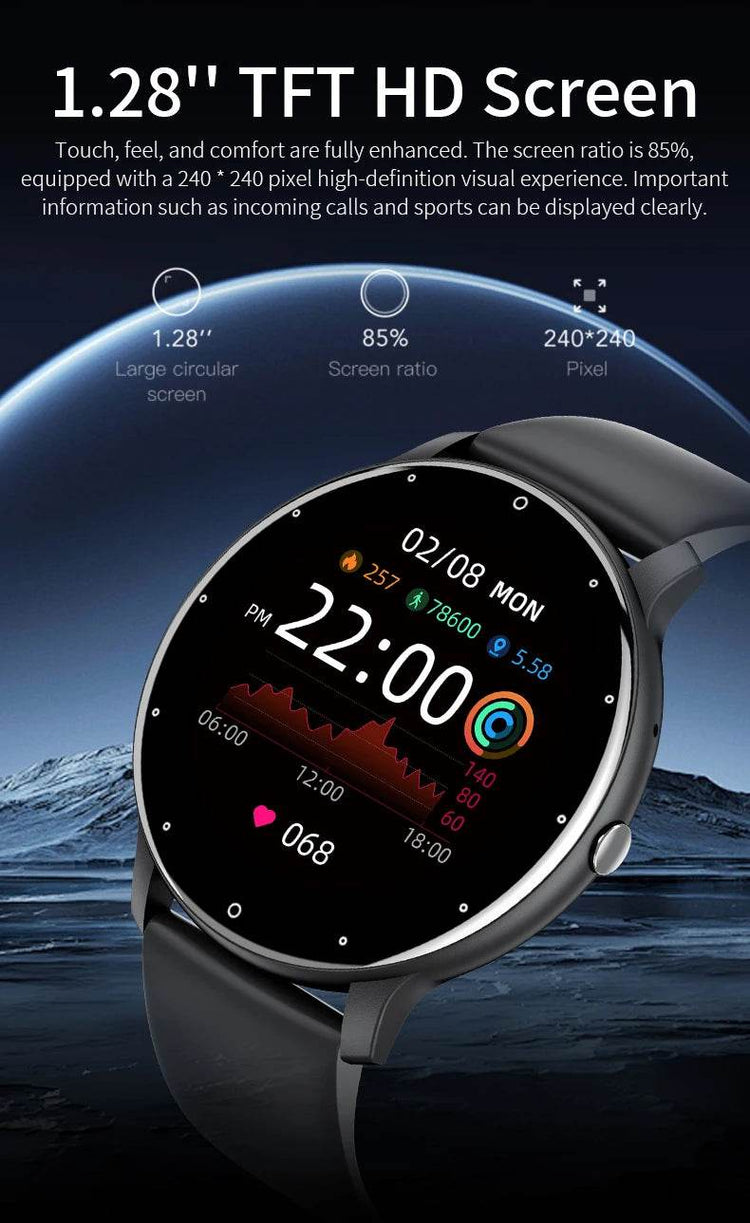 LIGE 2024 Smart watch Ladies Full touch Screen Sports Fitness watch IP67 waterproof Bluetooth For Android iOS Smart watch Female - NexoEden