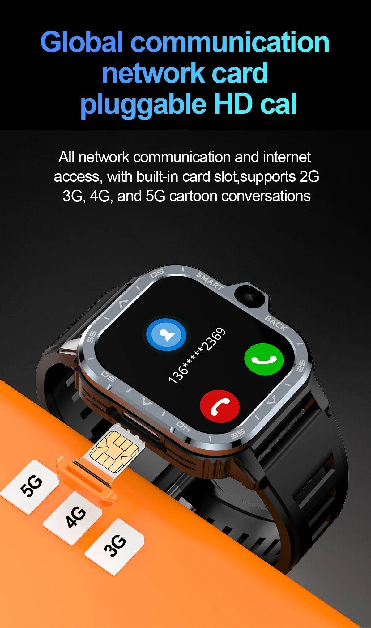Valdus PGD Android Smart Watch Men GPS 16G/64G ROM Storage HD Dual Camera NFC 2G 4G SIM Card WIFI Wireless Fast Internet Access - NexoEden
