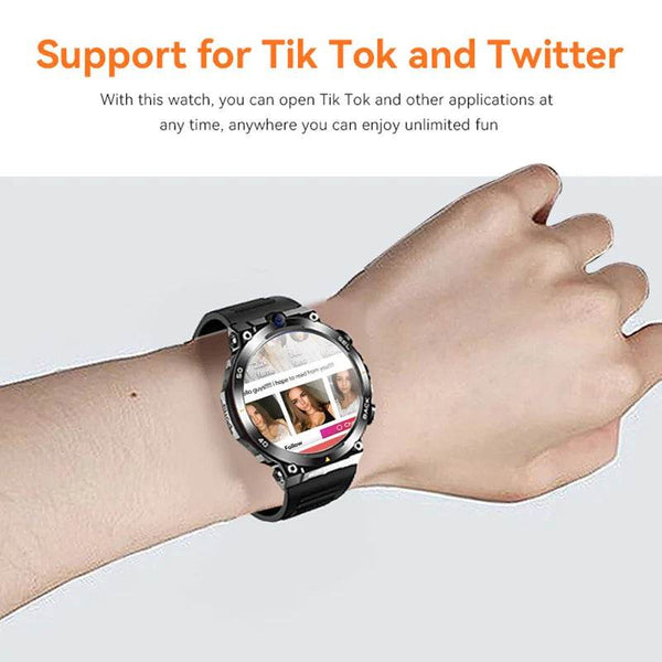 4G LTE Smart Watch 2024 Android os GPS Video Voice Wi-Fi Call Messaging HD Dual Cameras 4G Sim Card Call WIFI Men's SmartWatch - NexoEden