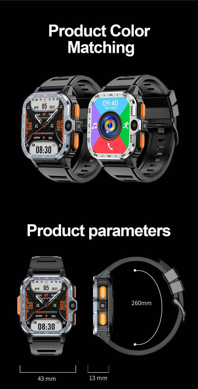 Valdus PGD Android Smart Watch Men GPS 16G/64G ROM Storage HD Dual Camera NFC 2G 4G SIM Card WIFI Wireless Fast Internet Access - NexoEden