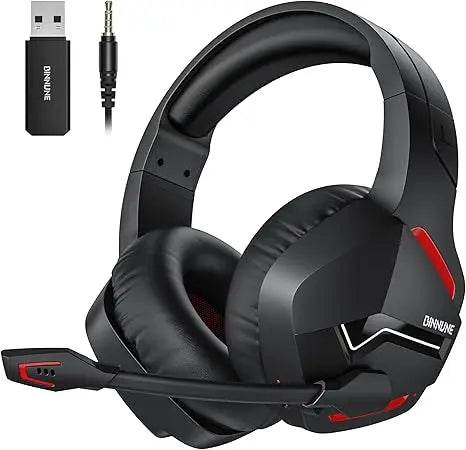 BINNUNE BW01 Wireless Gaming Headset with Mic for PC PS4 PS5 2.4G Bluetooth USB Gamer Headphones with Mic for Laptop Computer - NexoEden