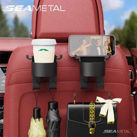 SEAMETAL Car Seat Back Drink Holder Hanging Cup Holder with Hook Universal Auto Rear Row Hanger Stable Bottle Holder Phone Stand - NexoEden