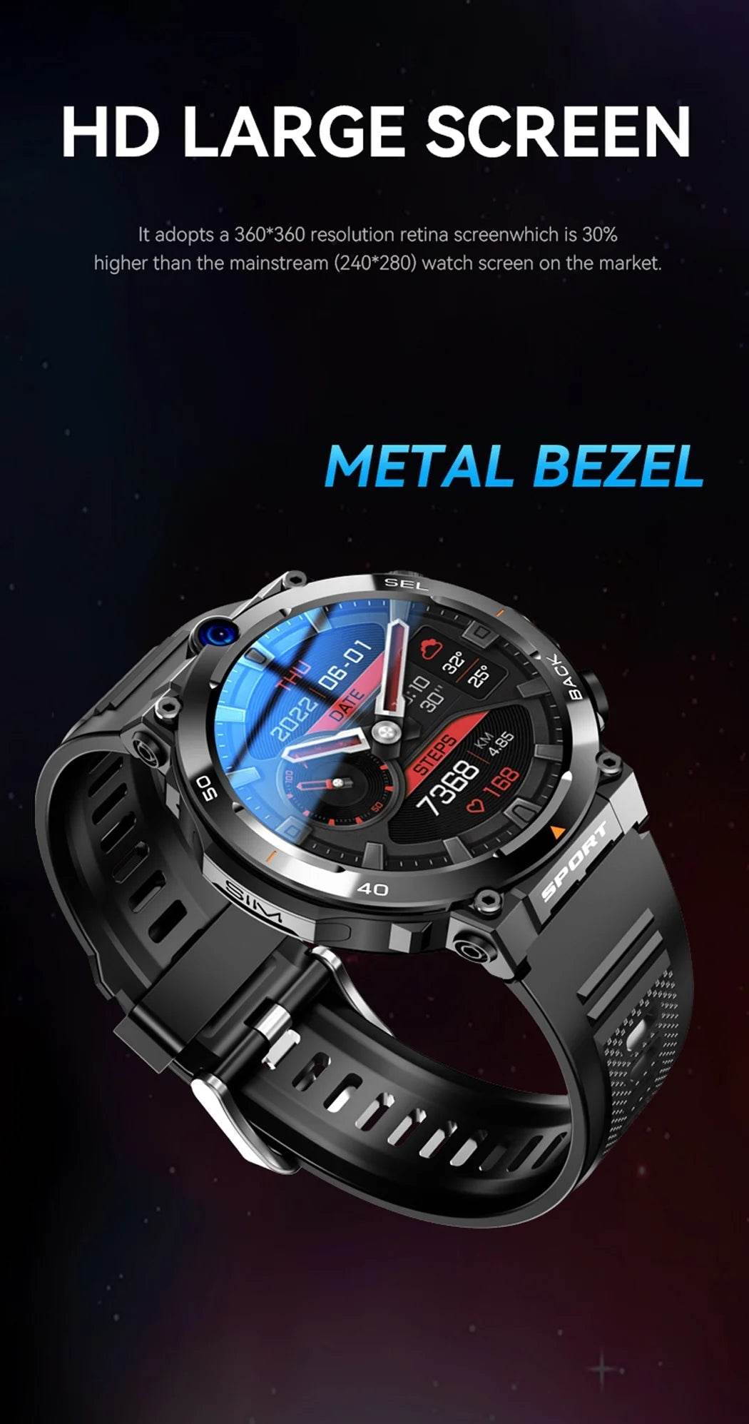 4G LTE Smart Watch 2024 Android os GPS Video Voice Wi-Fi Call Messaging HD Dual Cameras 4G Sim Card Call WIFI Men's SmartWatch - NexoEden