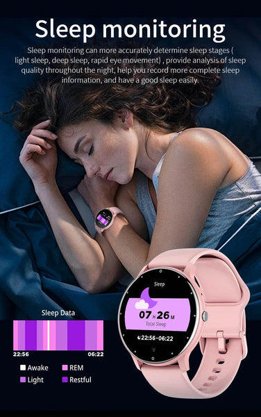 LIGE 2024 Smart watch Ladies Full touch Screen Sports Fitness watch IP67 waterproof Bluetooth For Android iOS Smart watch Female - NexoEden