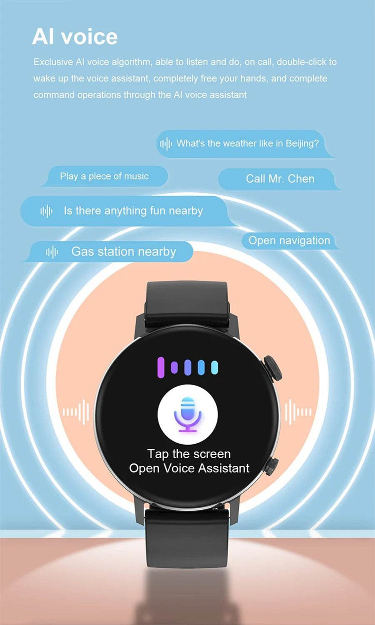 For XIAOMI HD Bluetooth Call Watch 2024 ECG Smart Watch Women AMOLED 360*360 HD Display Clock Sports IP68 Waterproof Smartwatch - NexoEden