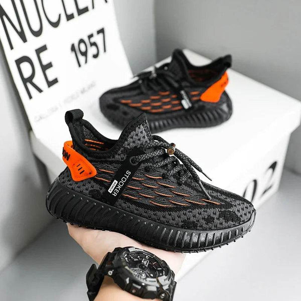 New Young Children Sneakers Boys Girls Coconut Casual Shoes Kids Breathable Flying Knit Trainers Lightweight Sole Running Shoes - NexoEden