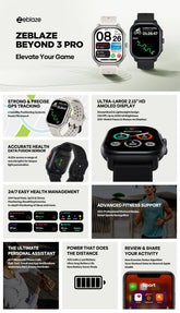 New Zeblaze Beyond 3 Pro GPS Smart Watch Built-in GPS & Route Import 2.15" AMOLED Display Make/Receive Phone Calls Smartwatch NexoEden