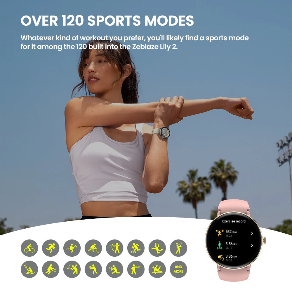 New 2025 Zeblaze LILY 2 Voice Calling Female Smartwatch Double Strap 1.2" HD AMOLED Display Health Monitoring Sports Smart Watch NexoEden