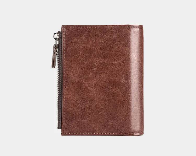 Men's Coin Purse Wallet RFID Blocking Man PU Leather Wallet Zipper Business Card Holder Money Bag Wallet Male - NexoEden